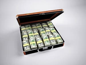 money inside a case